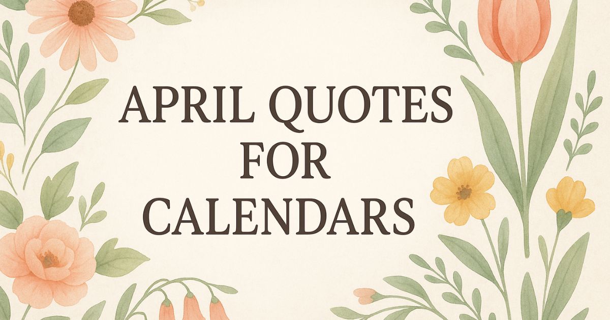 Best 50+ April Quotes for Calendars - Fresh & Inspiring