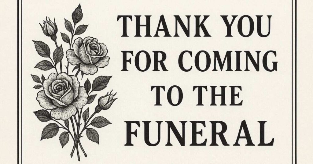 Thank You For Attending My Father’s Funeral