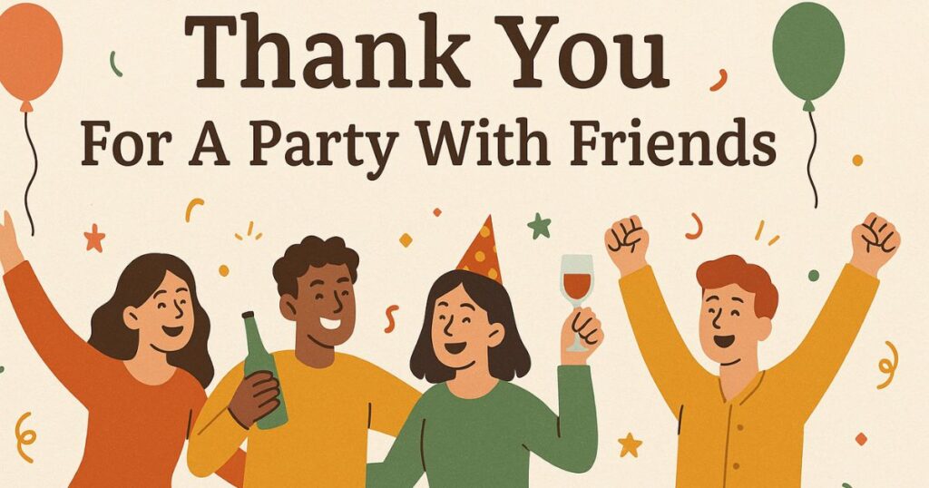 Thank You Message For A Party With Friends